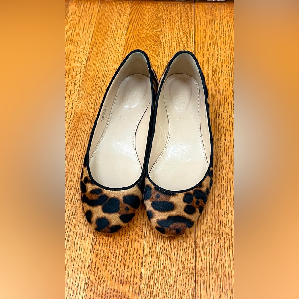 JCrew Collection Calf Hair Janey Ballet Flat in leopard, 5H